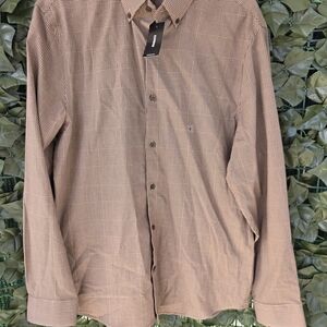 Express Brown Plaid Button-Down Shirt